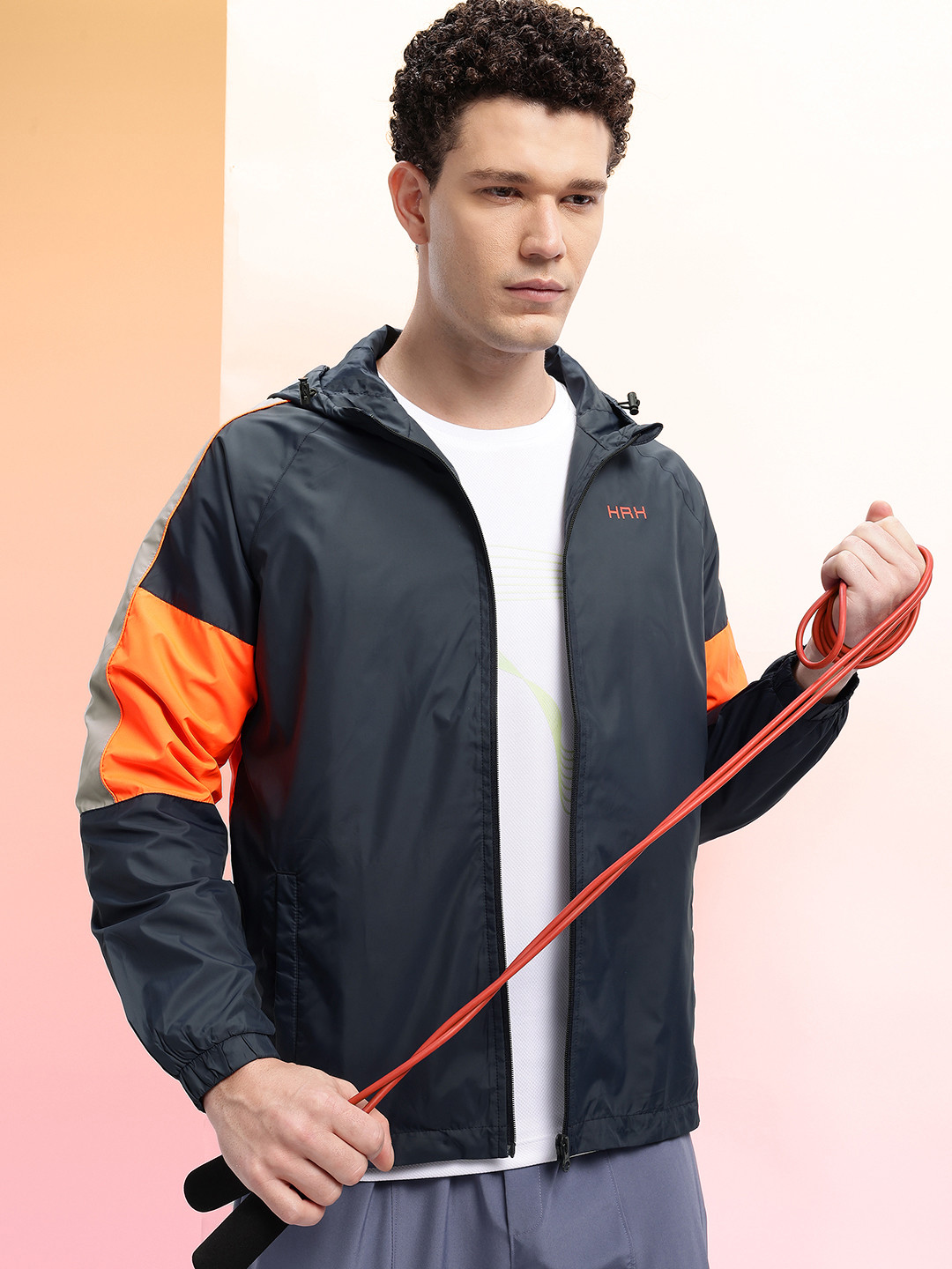 HRX by Hrithik Roshan Hooded Colourblocked Training Sports Jacket