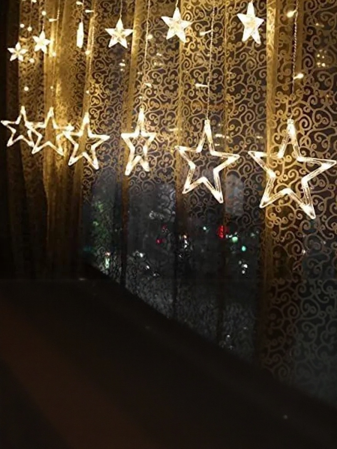 ASIDEA 12 Stars LED Plastic Corded Electric Curtain String Lights for home decoration