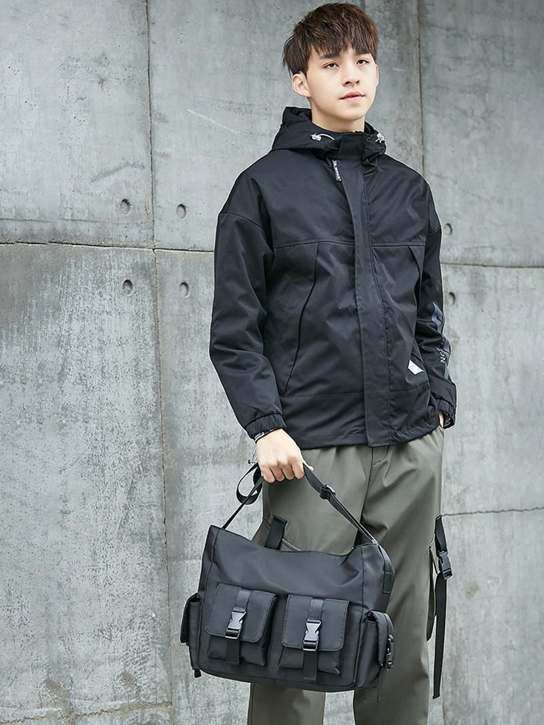 Mast & Harbour Men Solid Structured Shoulder Bag