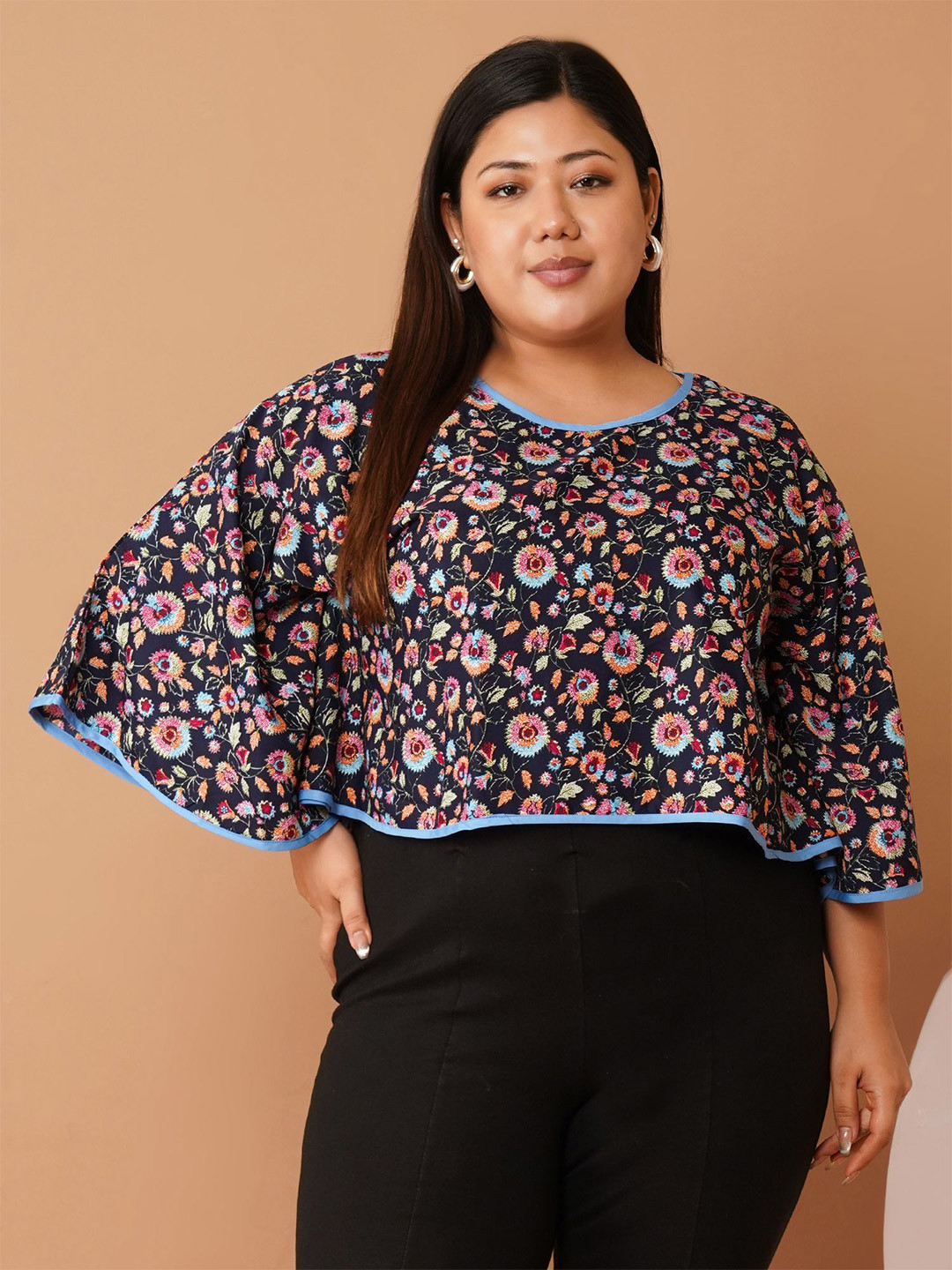 U&F Beyond Women Floral Printed Kaftan Crop Top