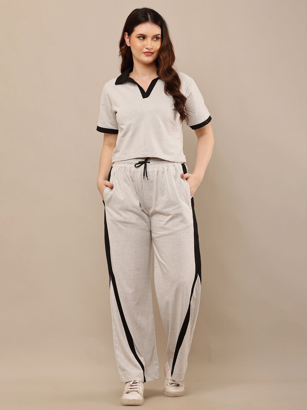 CLOTHINK INDIA Polo Collar T-Shirt With Trouser