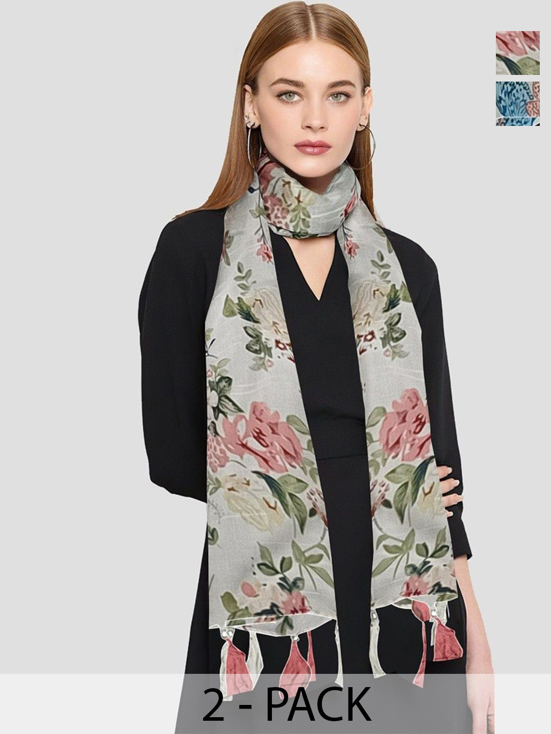 POSHAMPAA be desi Women Pack of 2 Stole