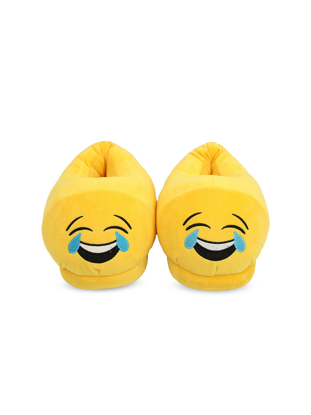 Qualtos Women Laugh Plush Printed Room Slippers