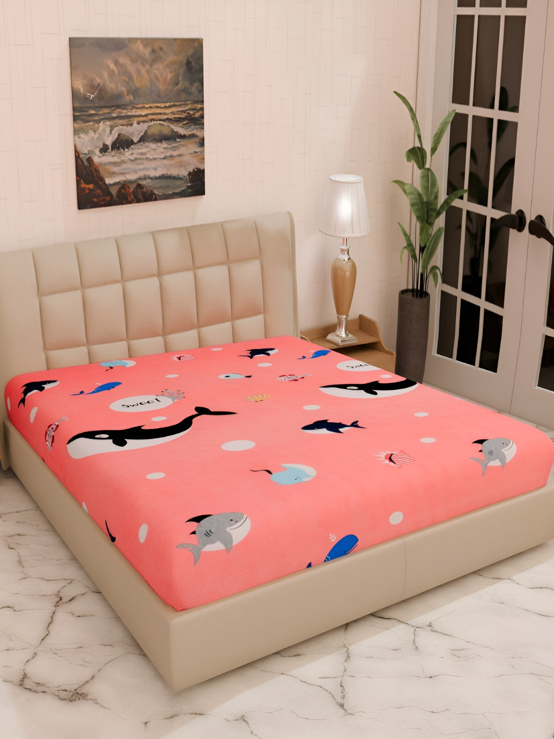 Innovative Edge Peach & Black Cotton Water Resistant Mattress Protector