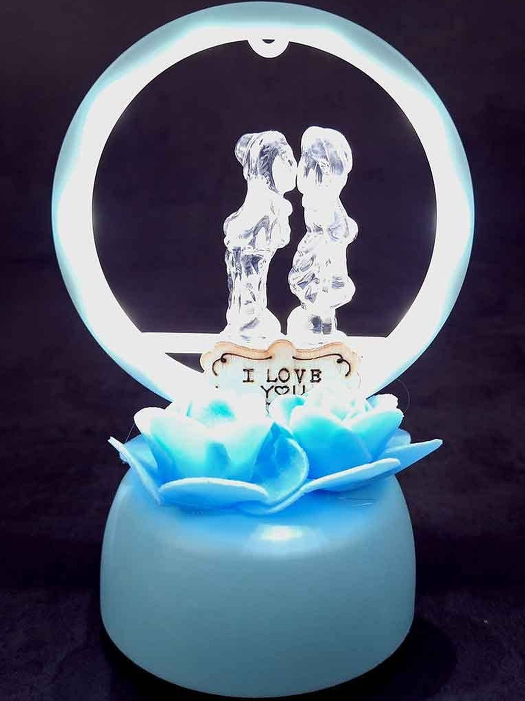 apka mart Blue Couple Light Figurine Showpiece