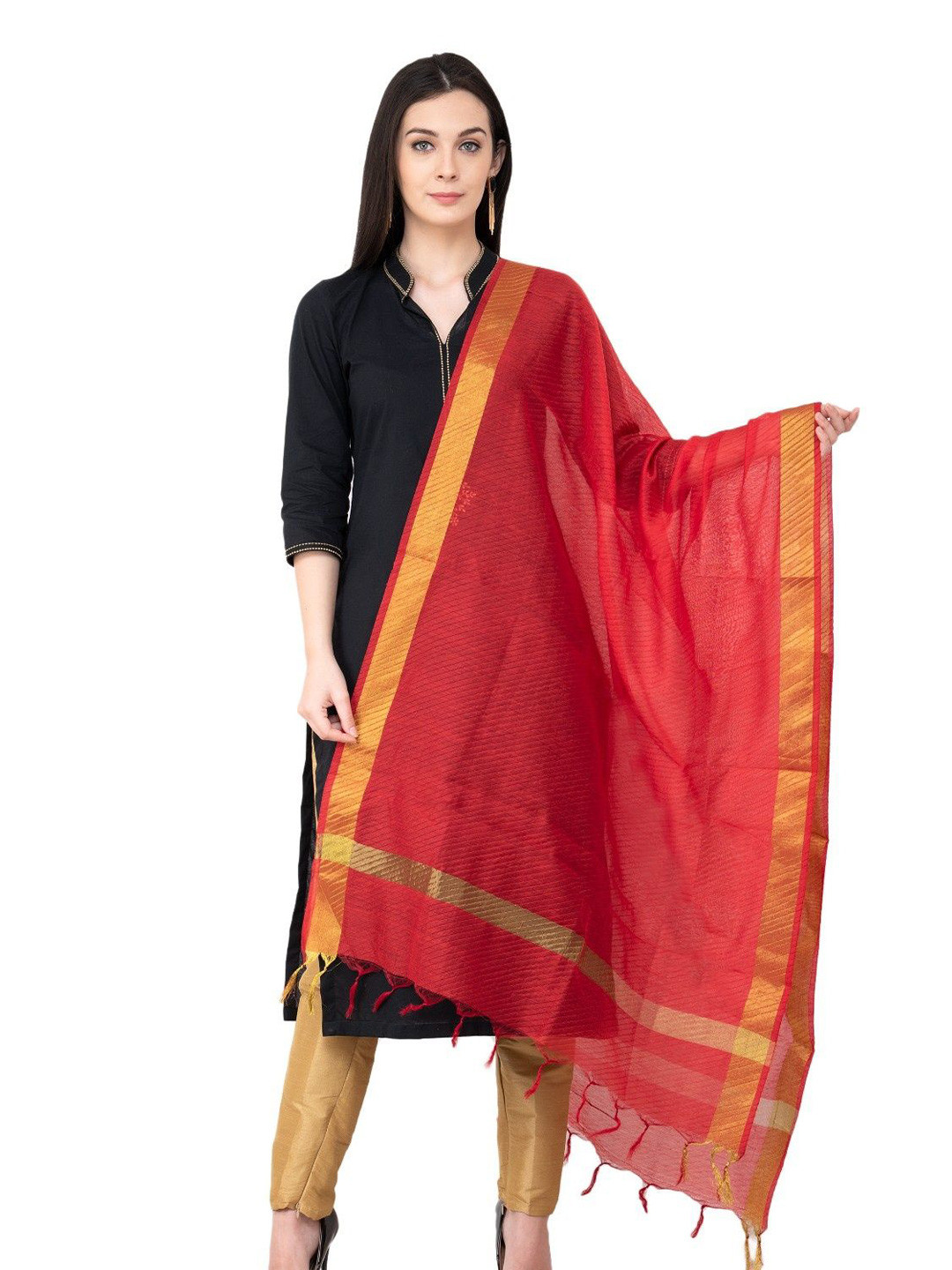 A R SILK DUPATTA HUB Zari Chanderi Dupatta