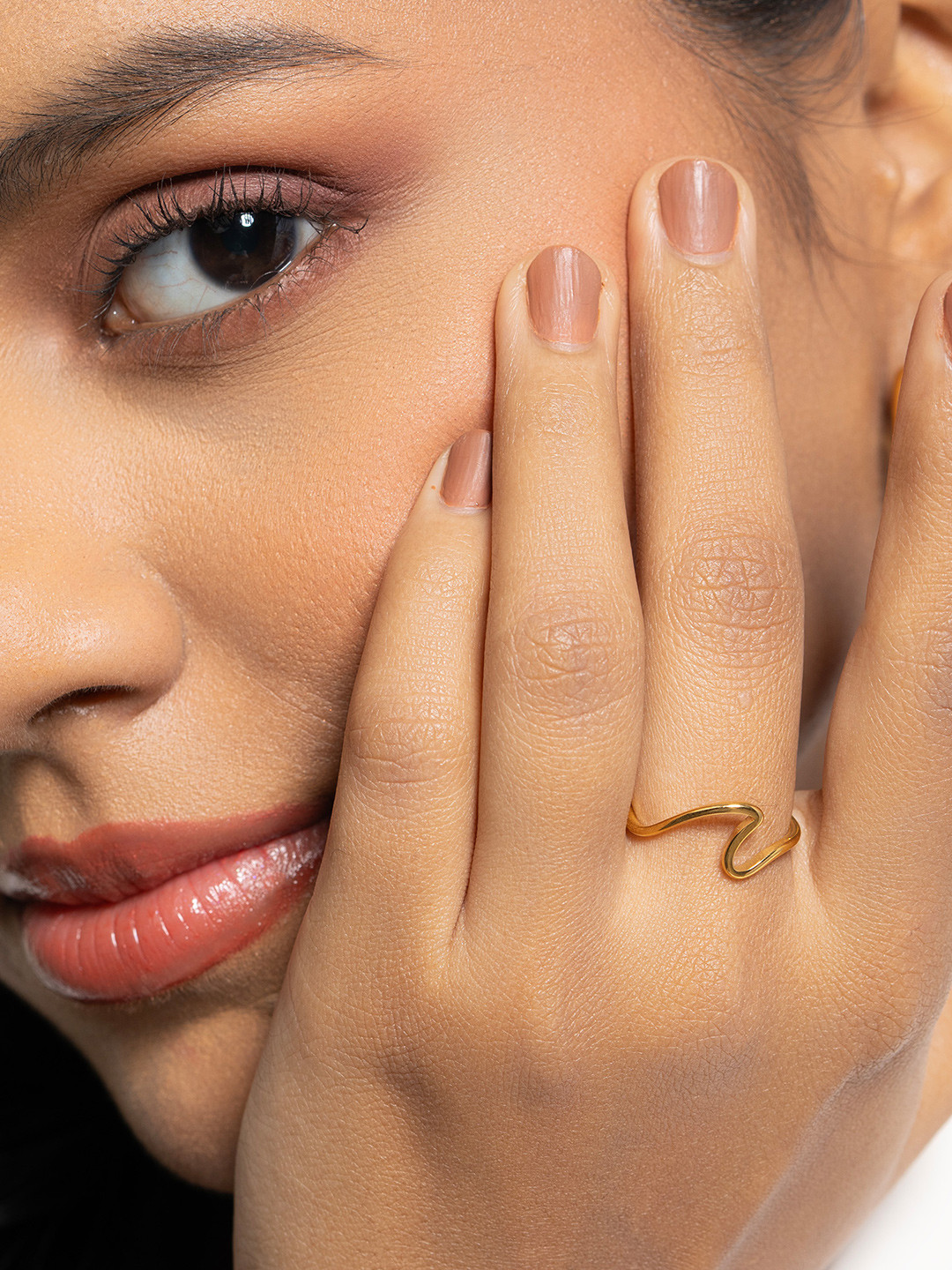 Elinor Jewels 18K Gold Plated Adjustable Wave Breeze Finger Ring