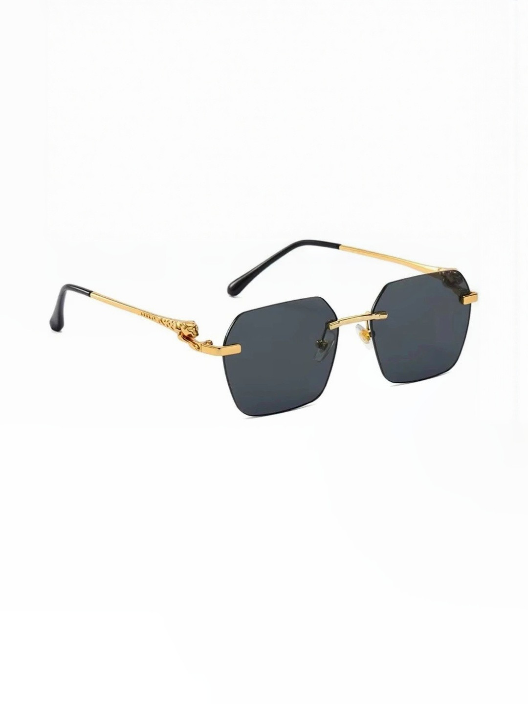 HIPE Men Black Lens & Gold-Toned Other Sunglasses PLUS_550_BLACK