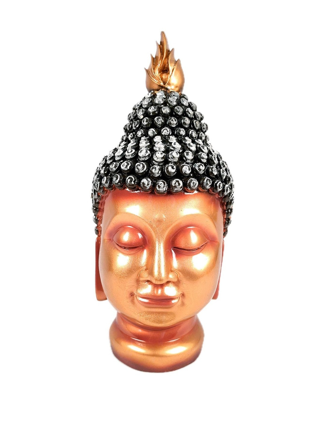 Apka Mart Gold-Toned Buddha Head Statue Showpiece