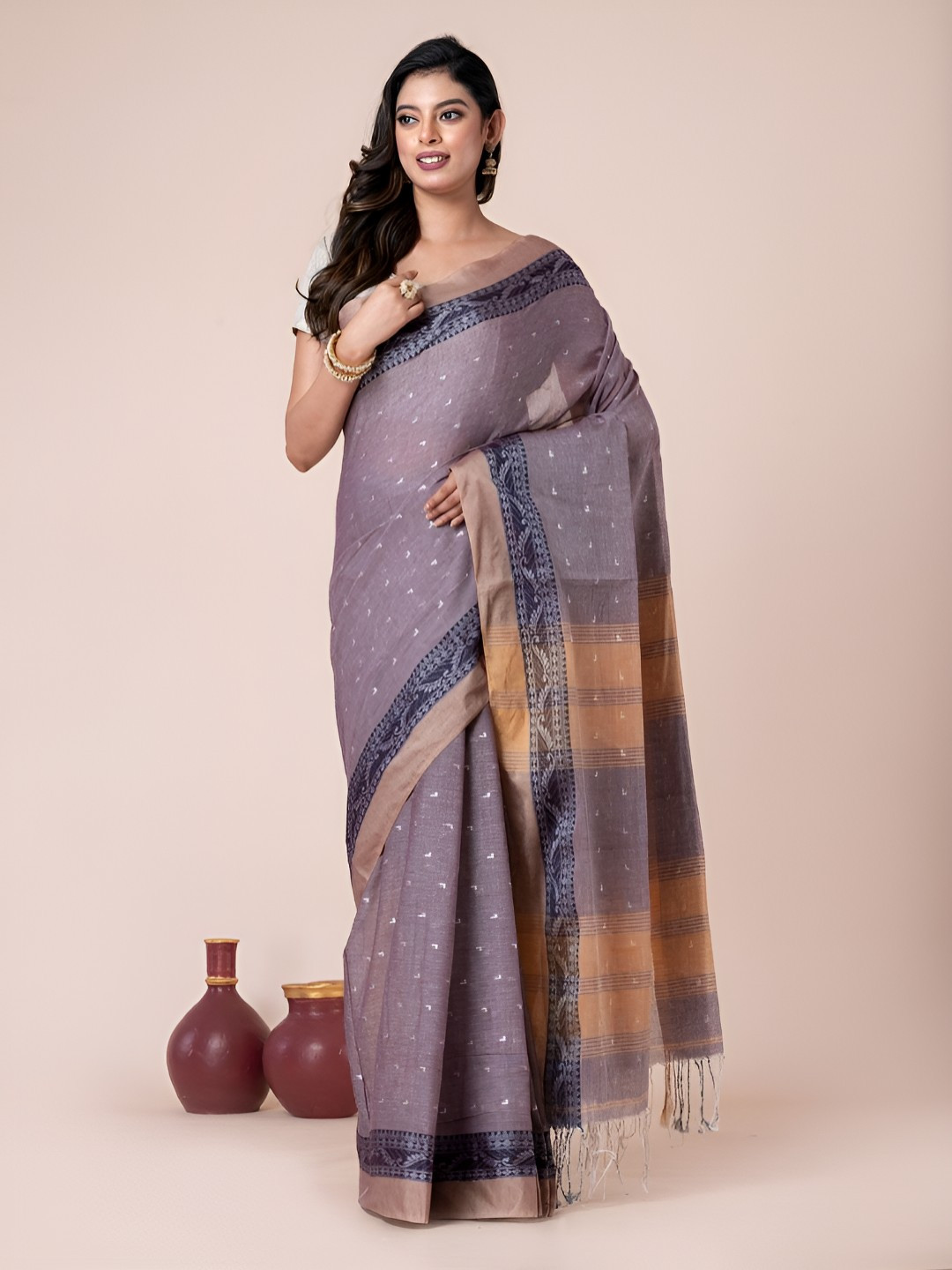 Durga Handlooms Woven Design Pure Cotton Taant Saree