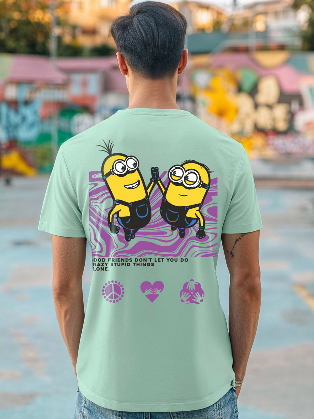 Bewakoof Minions Printed Short Sleeves Pure Cotton T-shirt