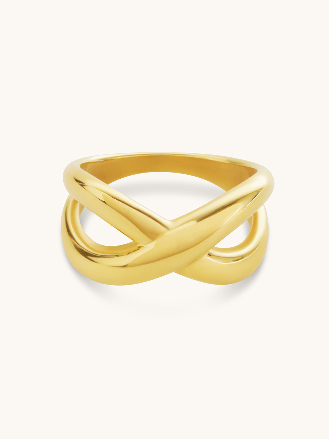 Elinor Jewels 18K Gold Plated X Design Crossover Finger Ring