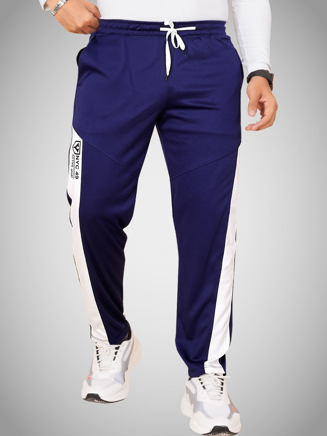 Yazole Men NYC 49 Collection Typography Printed Regular Fit Track Pants