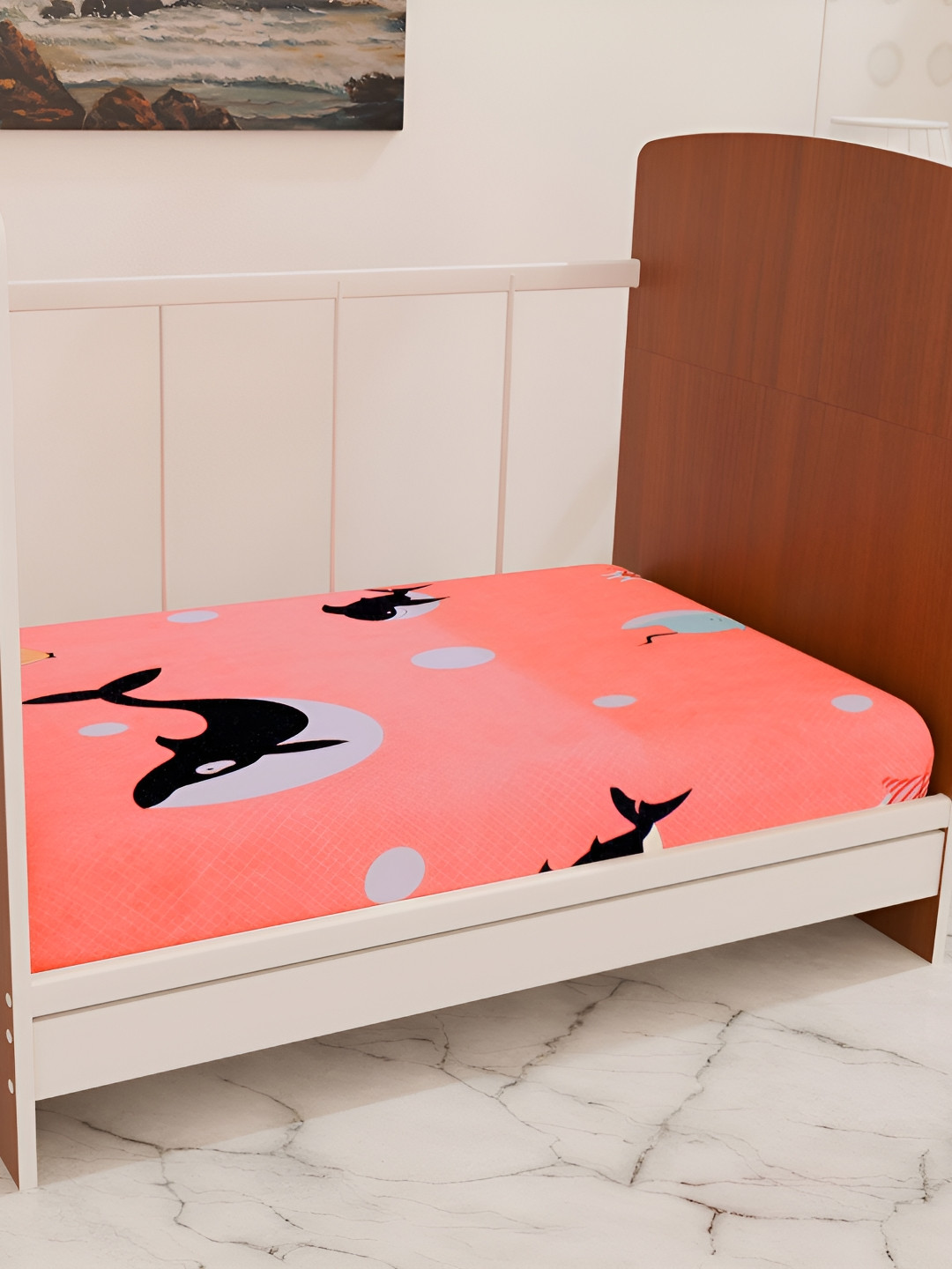 Innovative Edge Peach & Black Cotton Water Resistant Mattress Protector-8 Inches