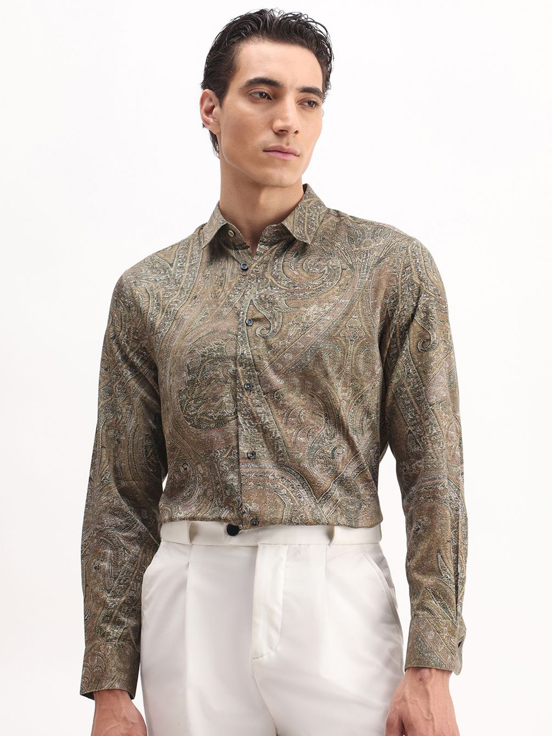 RARE RABBIT Ethnic Motifs Printed Long Sleeves Cotton Shirt