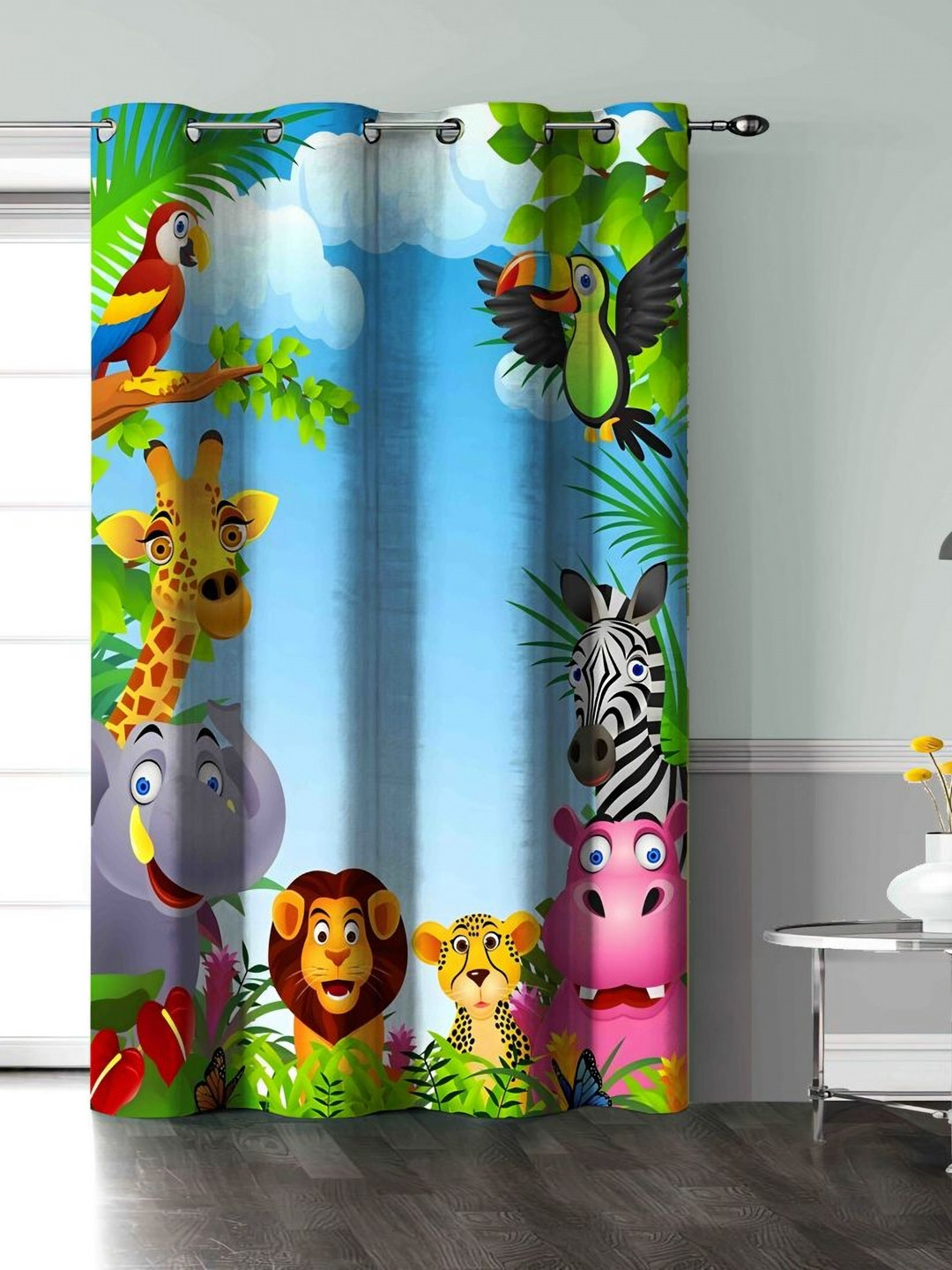 Aura Blue & Green Quirky Door Curtain