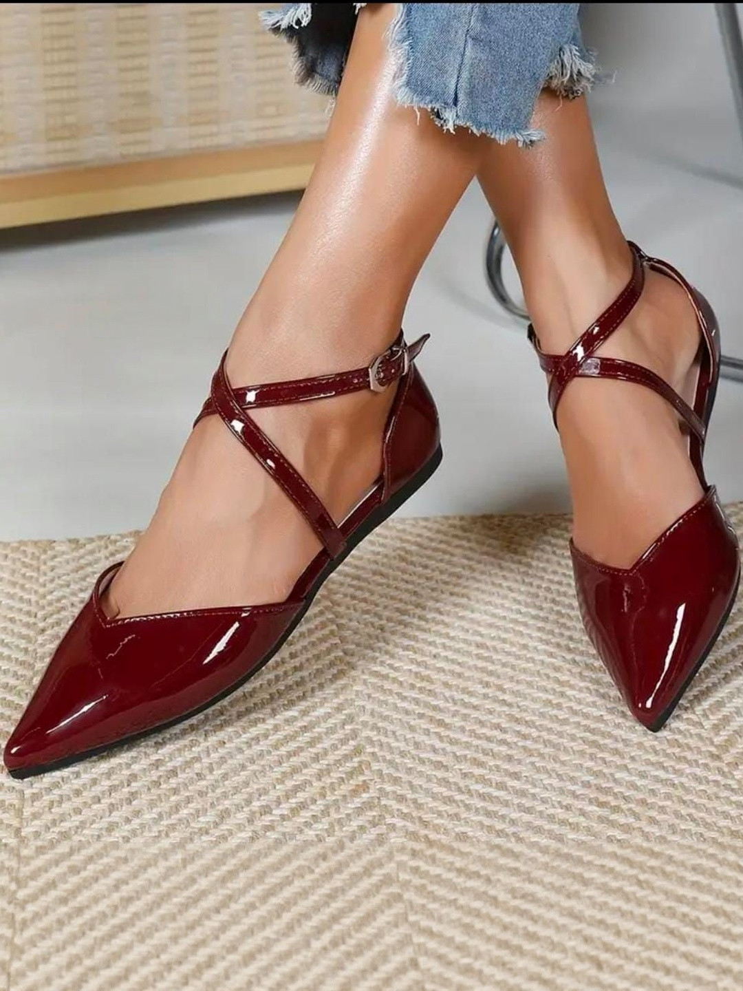 LUXY SHOE Women Mules with Buckles Flats