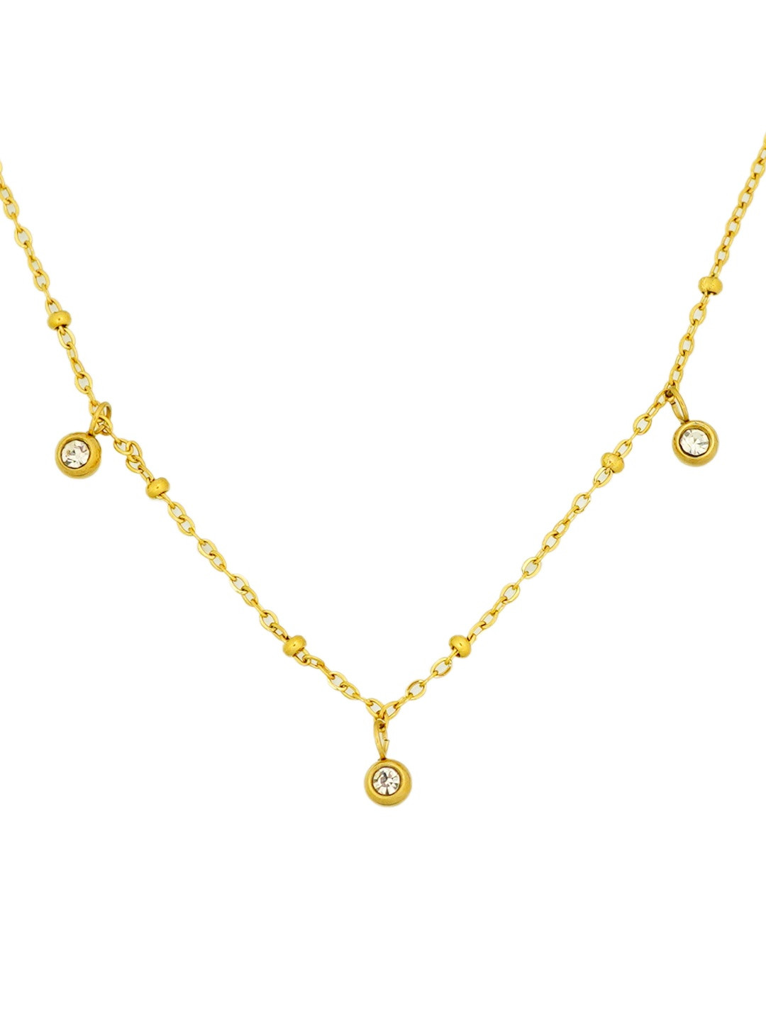 INTERSTELLAR Women Gold-Plated Stainless Steel Cubic Zirconia Chain