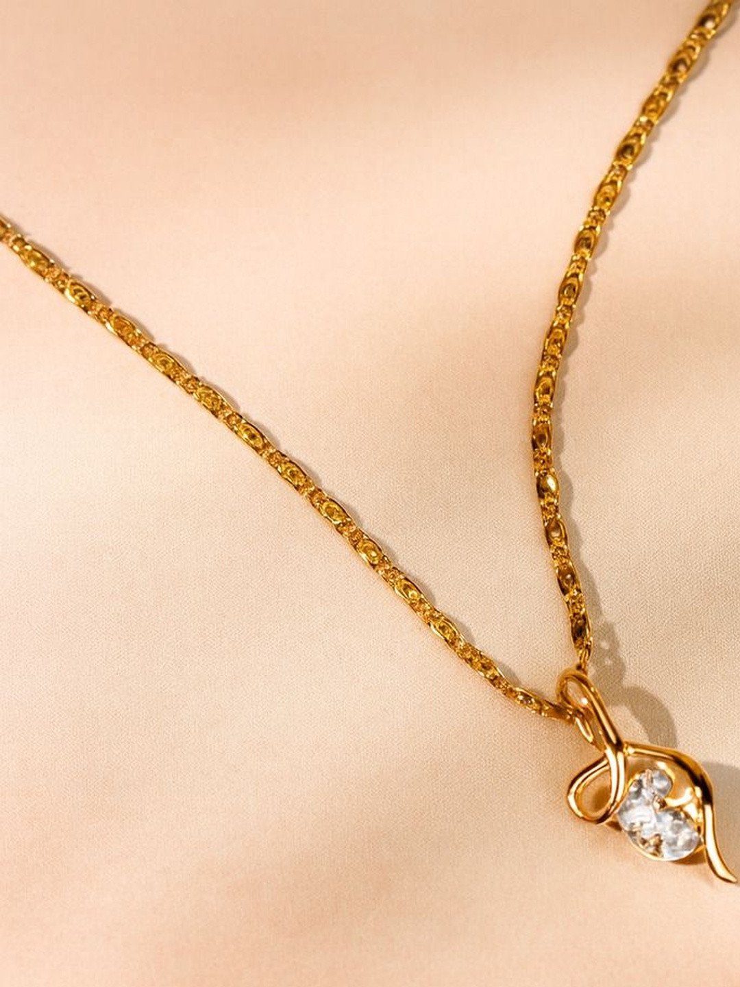 GARNISHA Women Gold-Plated Angle Wings Chain