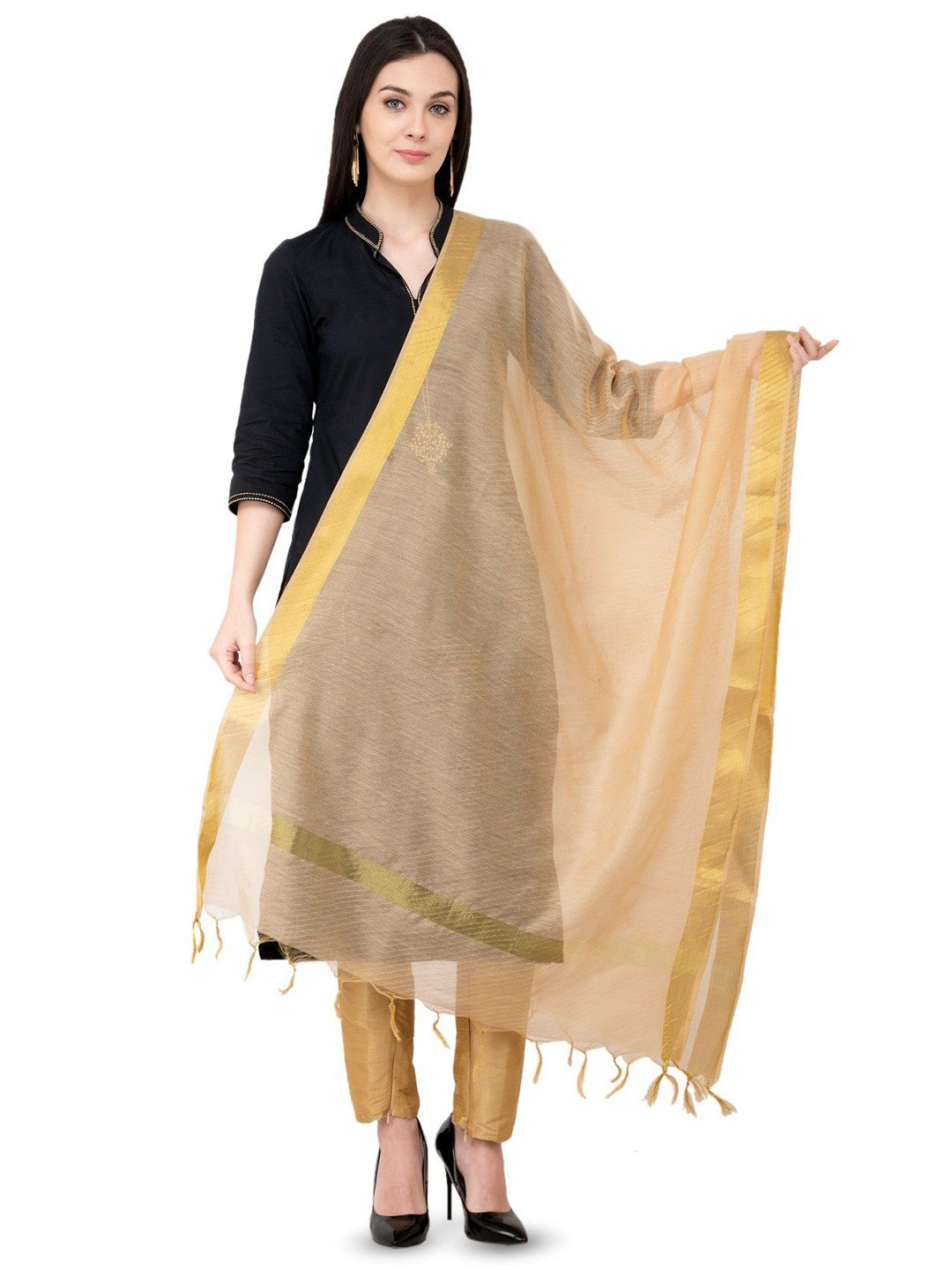 A R SILK DUPATTA HUB Zari Chanderi Dupatta