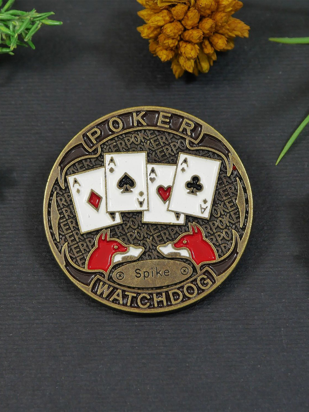 ADORN Unisex Poker Watchdog Brooch