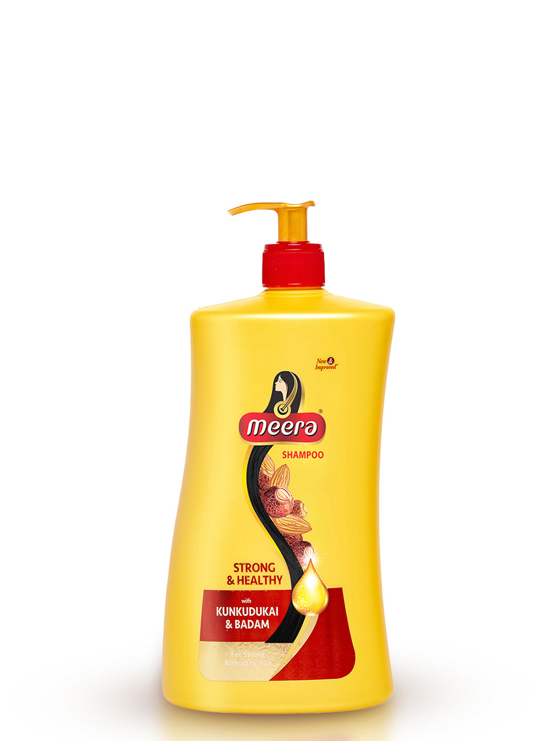 Meera GOODNESS OF TRADITION Strong & Healthy Shampoo, With Kunkudukai and Badam- 1L