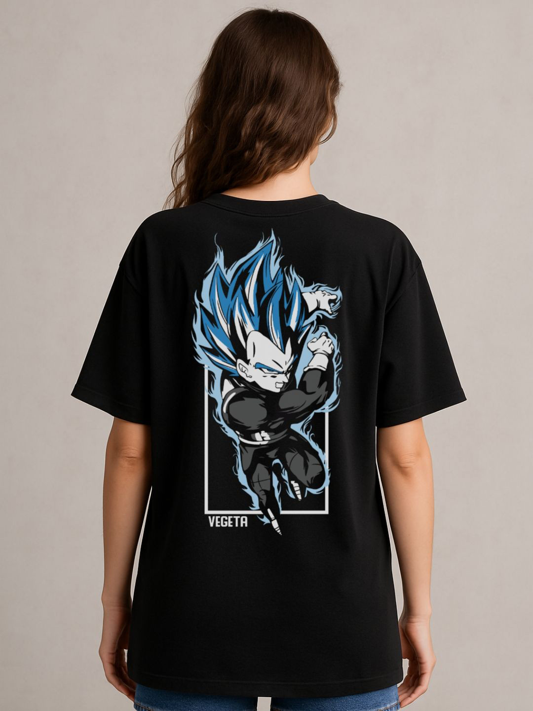 Anikmart Women Dragon Ball Z Dri-FIT Graphic Printed Round Neck Cotton Oversized T-shirt