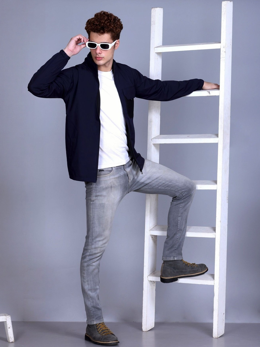 TFA THE FASHION ADDICTION Men Stand Collar Solid Windcheater Sporty Jacket