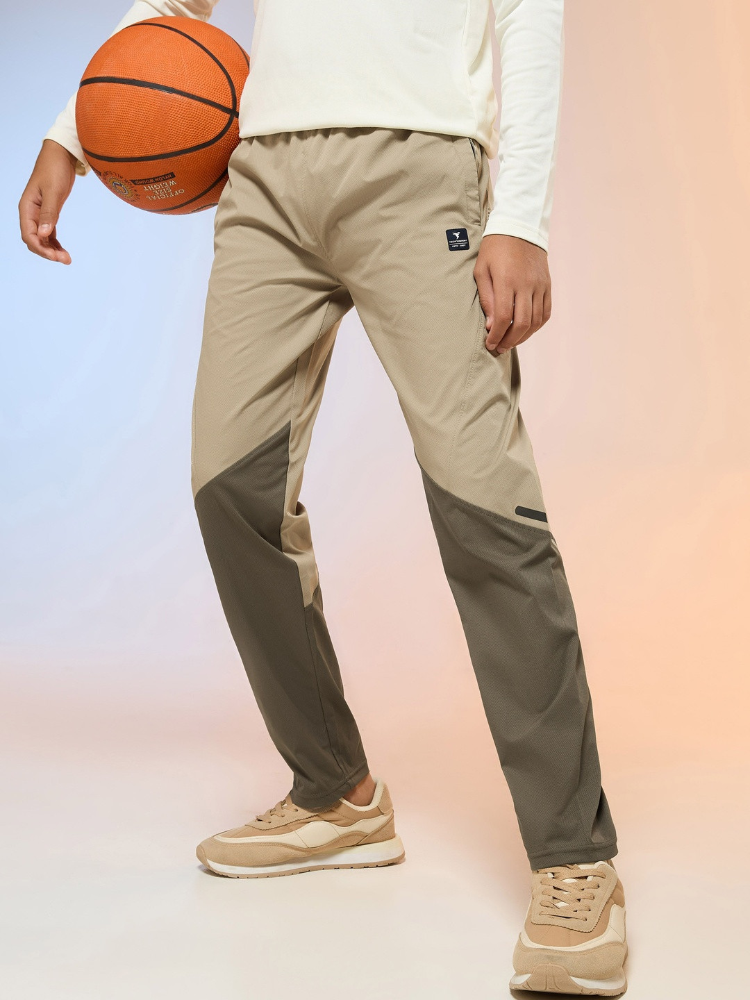 Technosport AW'25 Boys Colourblocked Slim Fit TS Lytra Rapid-Dry Track Pant