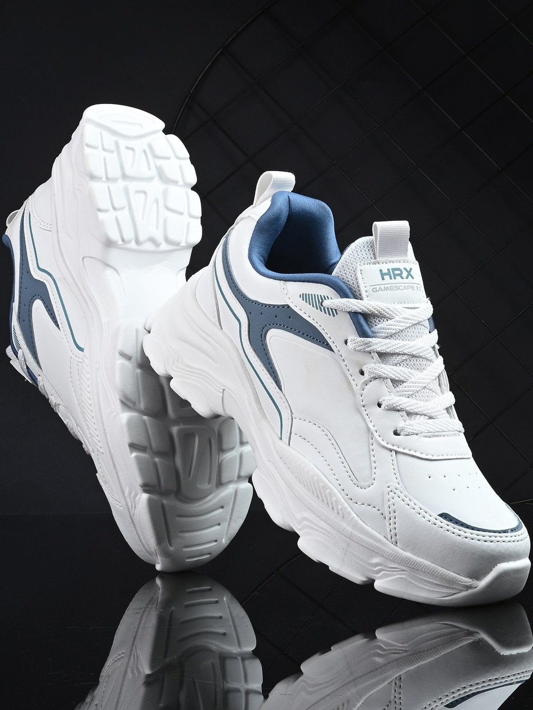 HRX by Hrithik Roshan Women White and Blue Colorblocked Casual Shoes