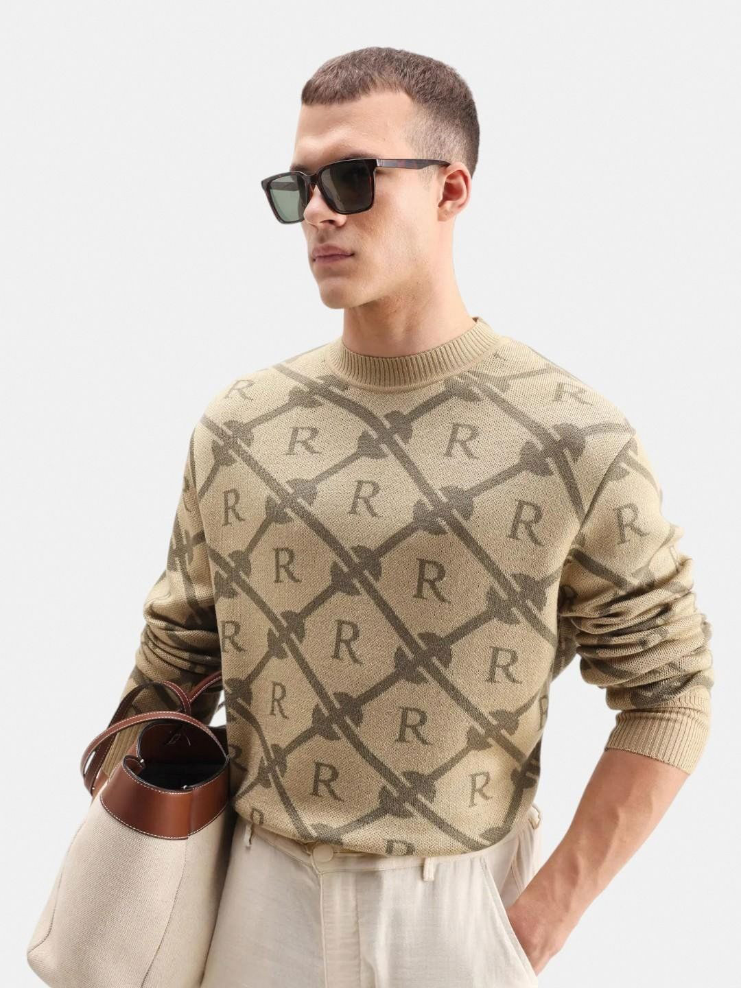 RARE RABBIT Men Printed Sweater Vest