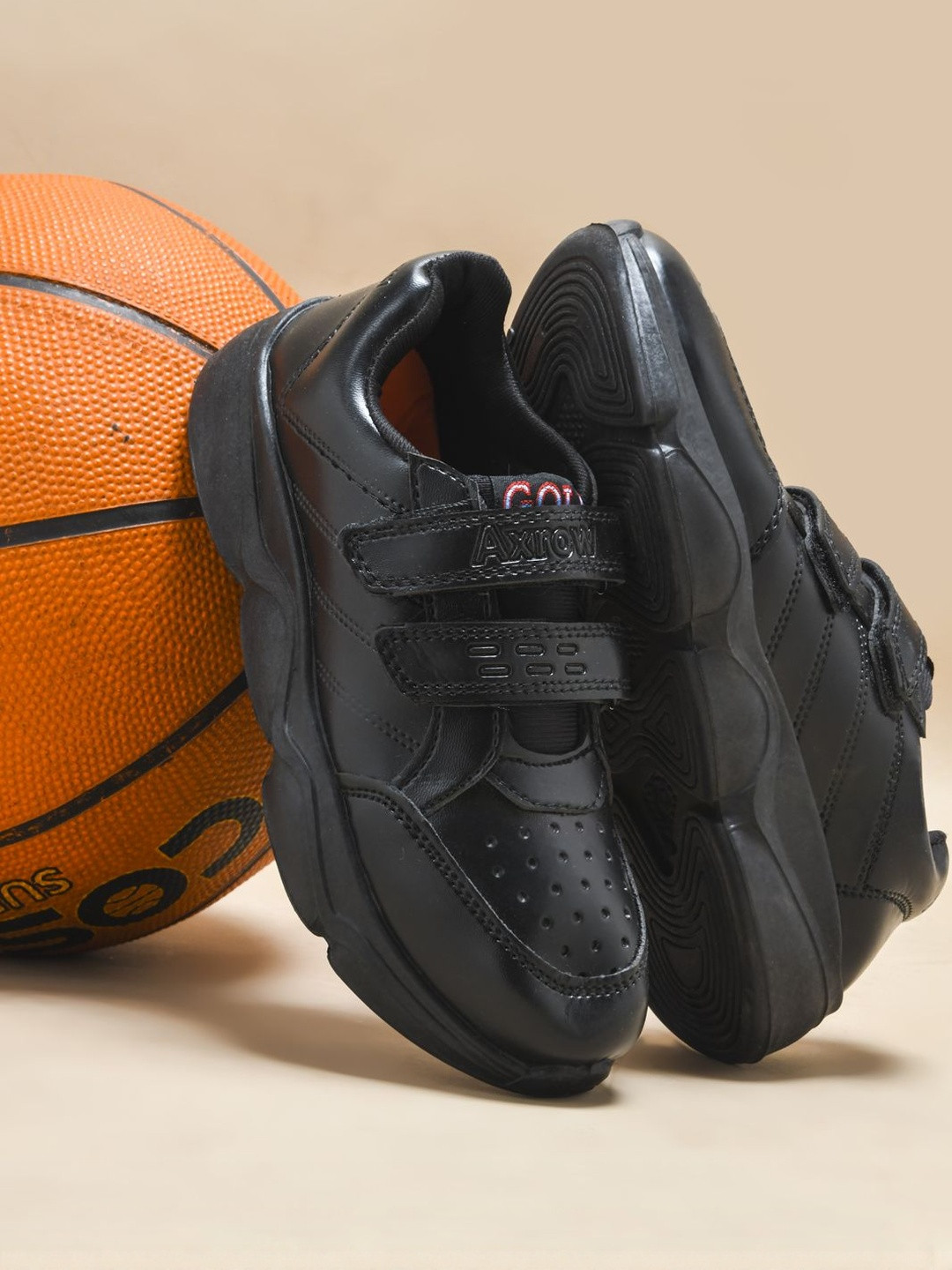 Crazyly Black Velcro School Shoes