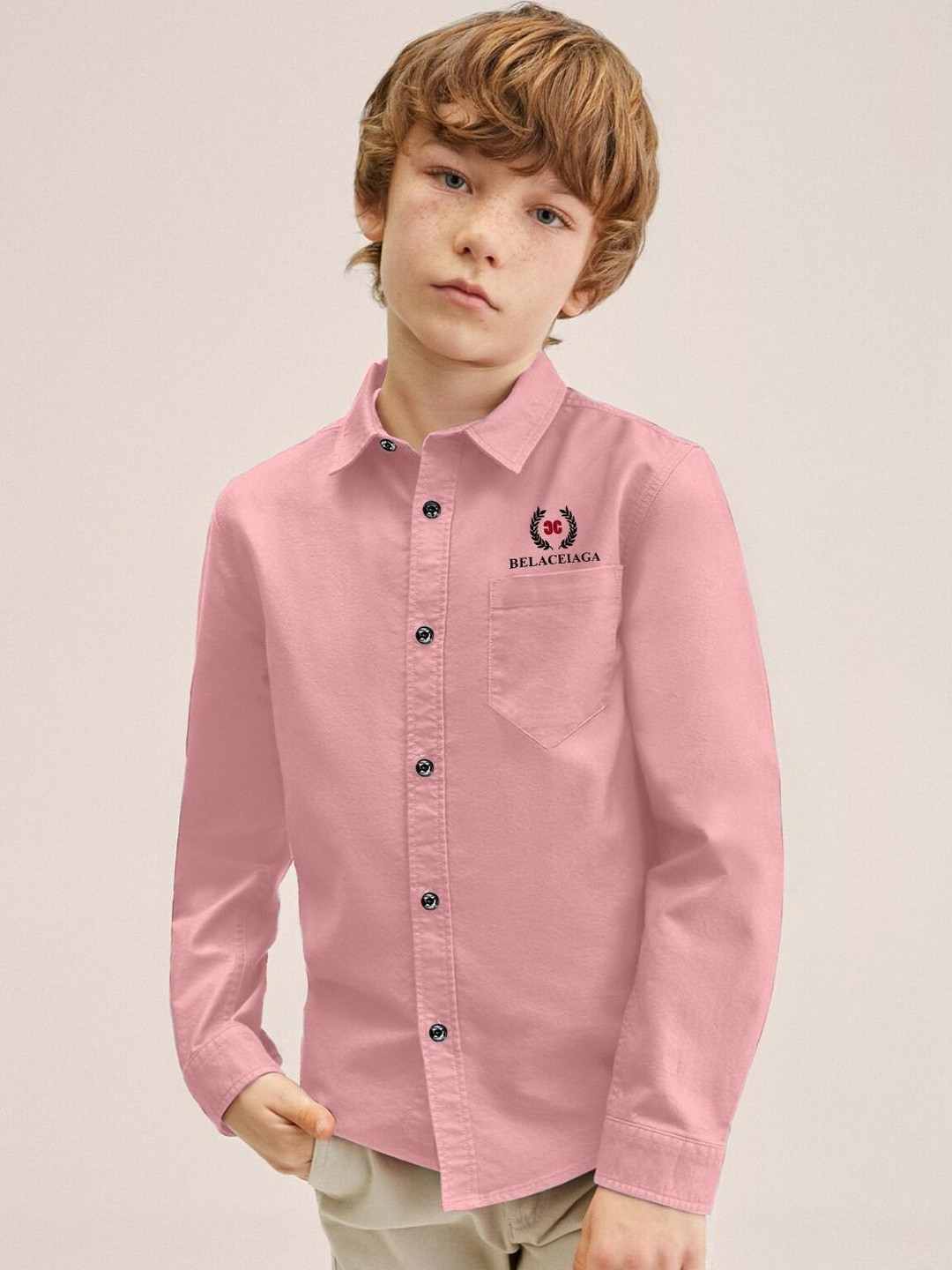 Hikuj Kids Boys Pink Printed Casual Shirt