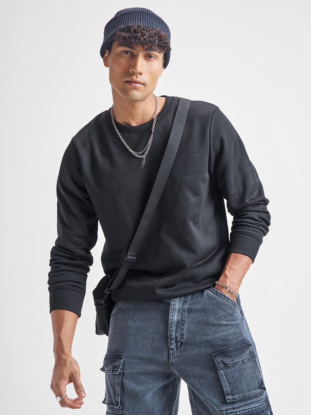 HIGHLANDER Men Black Sweatshirt