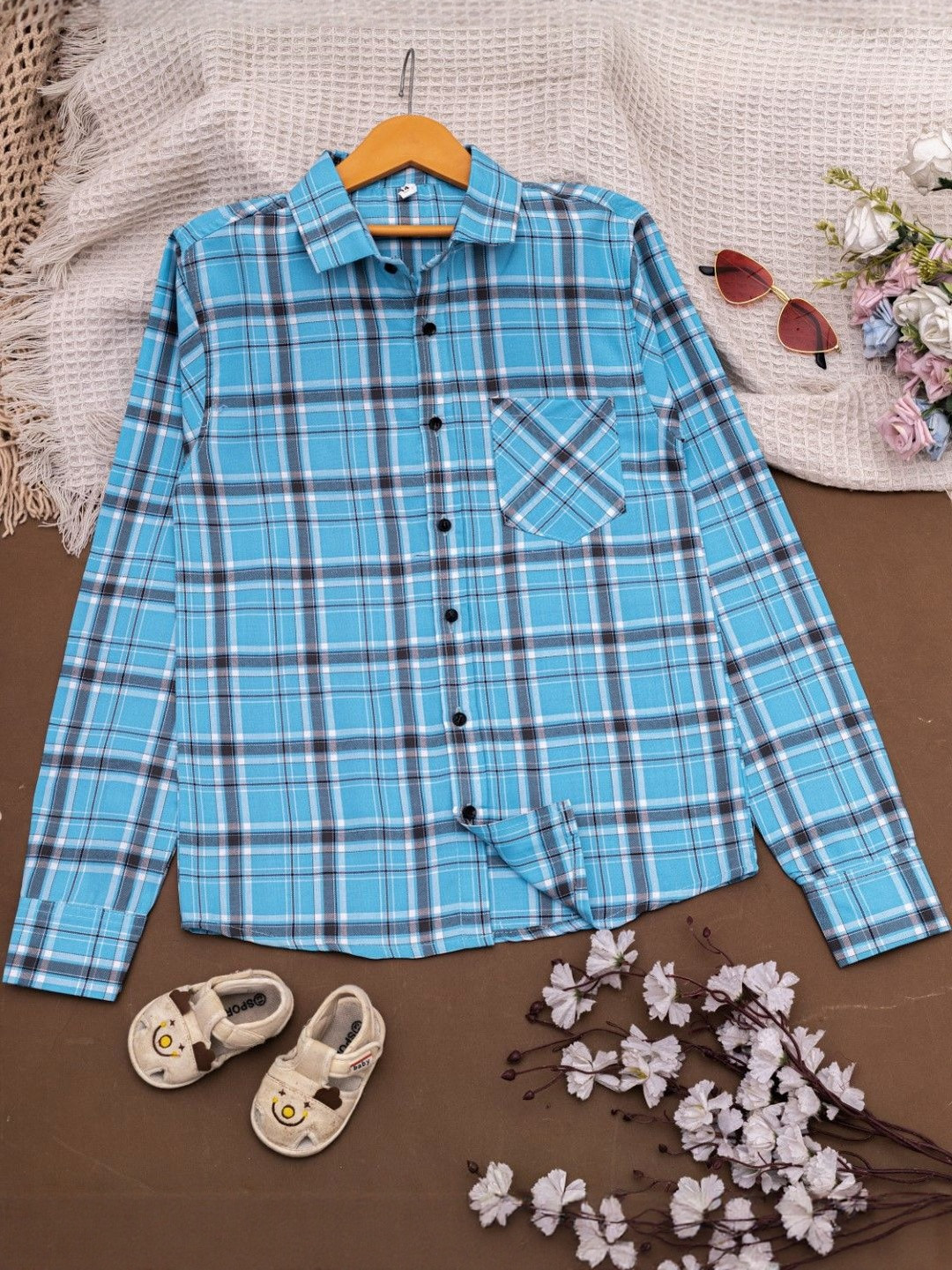 Hikuj Boys Classic Tartan Checks Long Sleeves Shirt