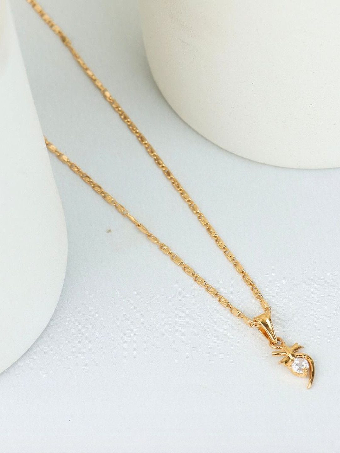 GARNISHA Gold-Plated Half Heart Pendants with Chains