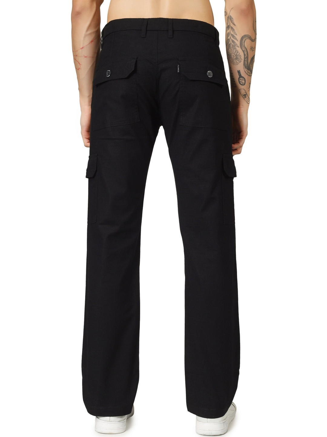 FLAKED Men Smart Easy Wash Cargos Trousers