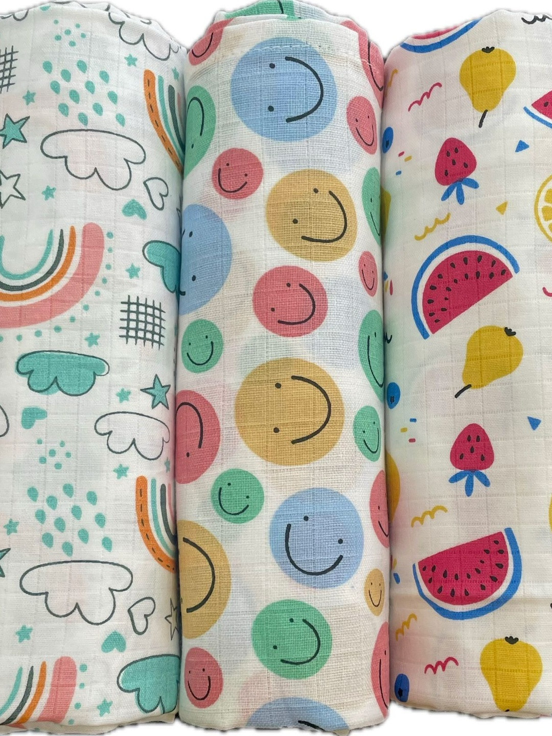 Reexplore Multicoloured Soft Muslin 90 GSM Cotton Swaddle for Newborns