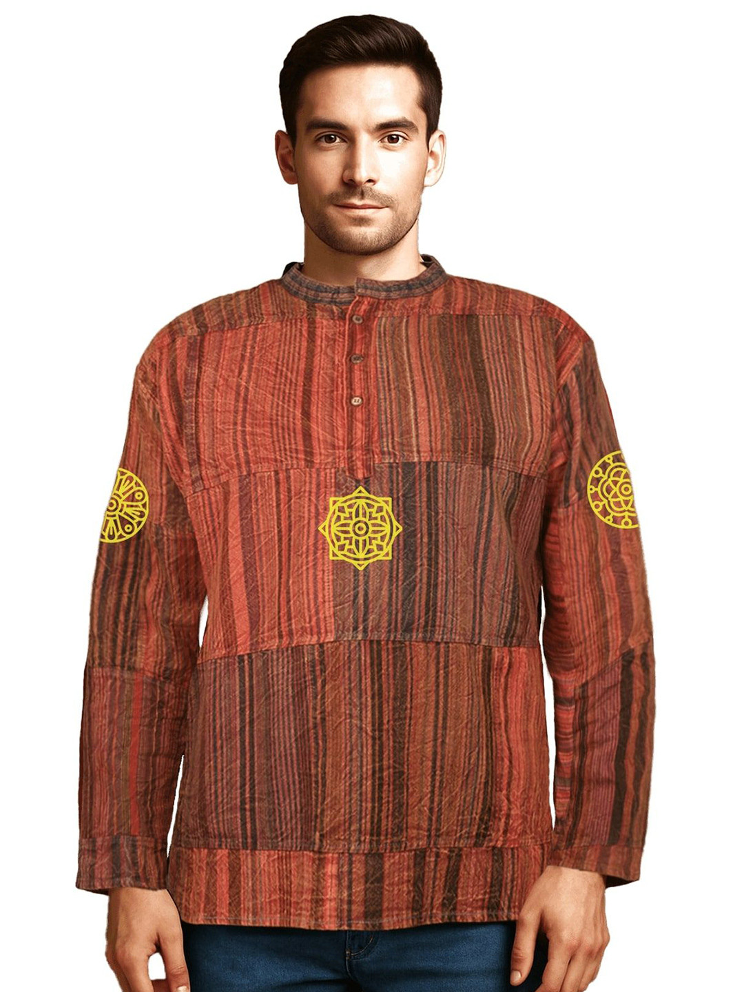 Sanaatani Men Striped Pure Cotton Kurti