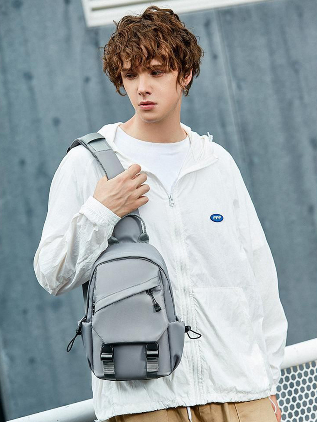 Mast & Harbour Men Solid Crossbody Small Backpack