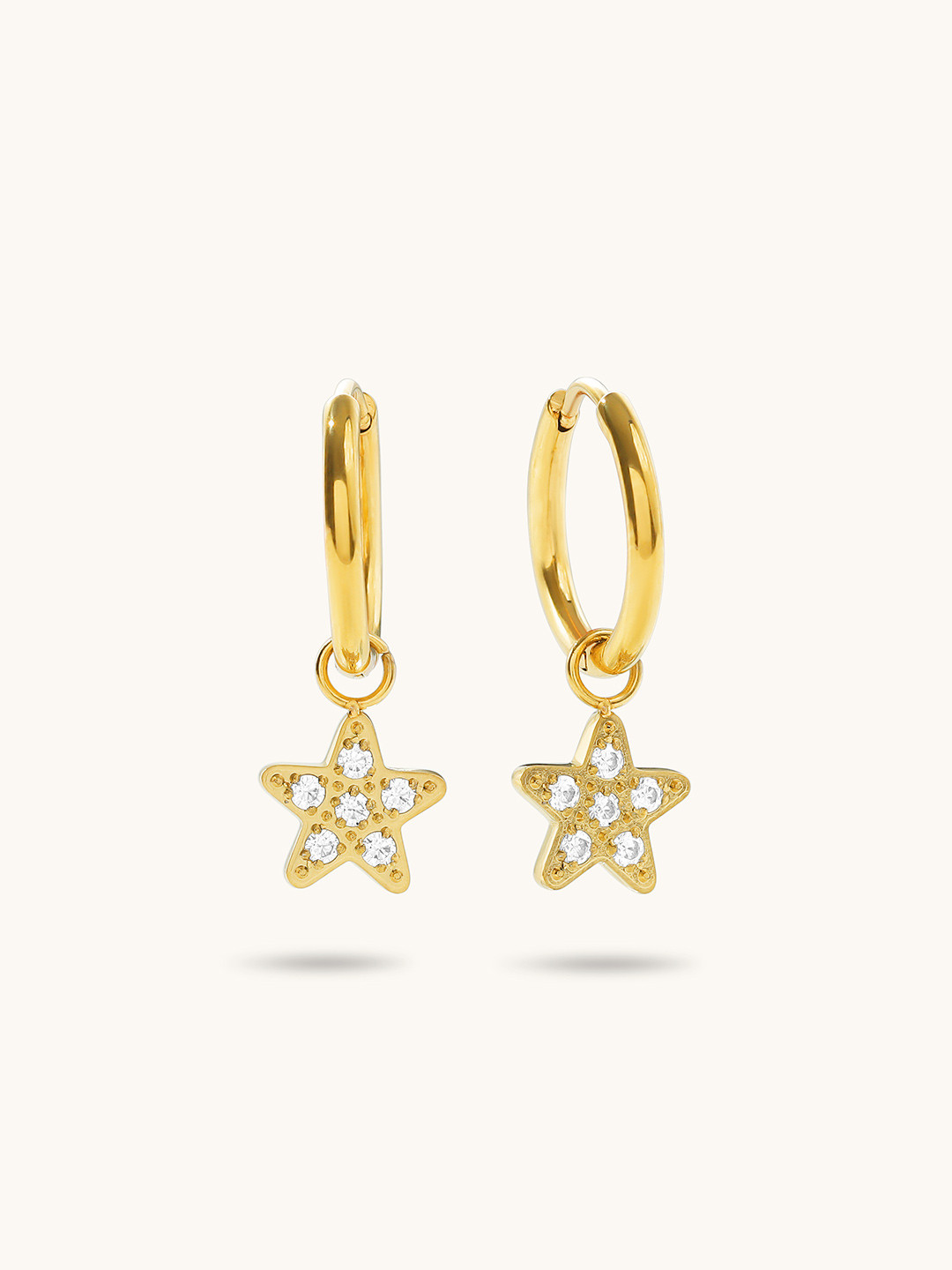 Elinor Jewels Women 18K Gold Plated Star Huggie Earrings