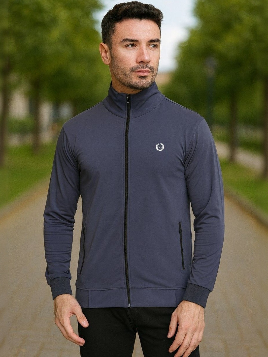 LEE BONEE Men Dark Grey Lightweight Outdoor Sporty Jacket