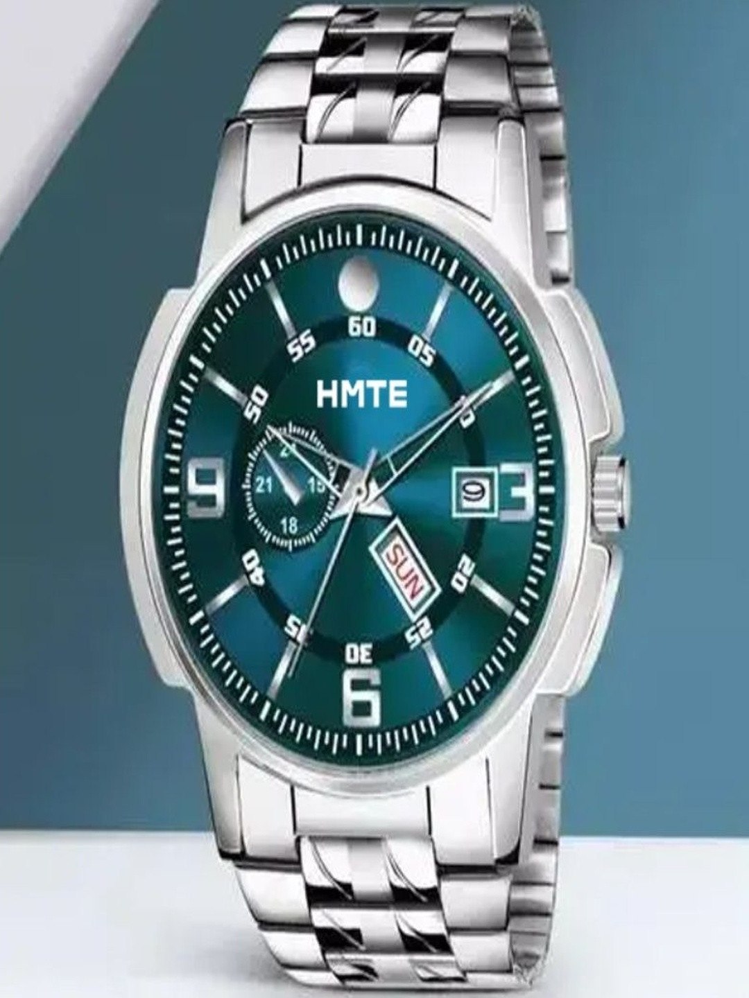 HMTE Men Dial & Bracelet Style Straps Analogue Watch HM-80775TealBlue