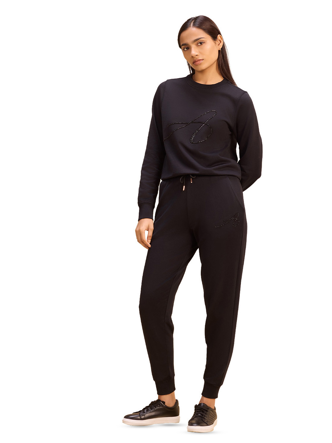 ALONGE Women Cotton Mid-Rise Joggers