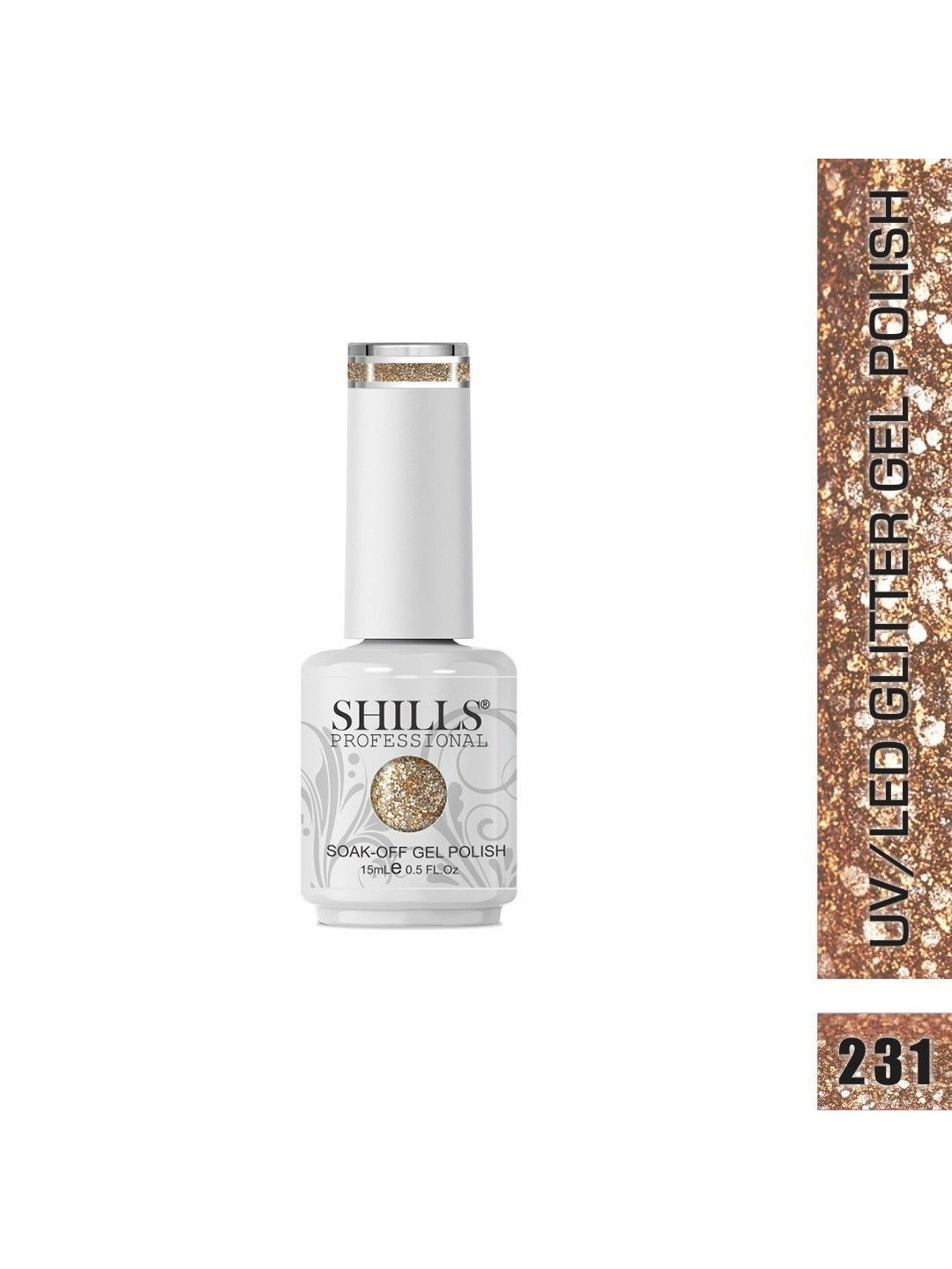 shills professional Top Coat UV LED Glitter Nail Polish-15 ml-231