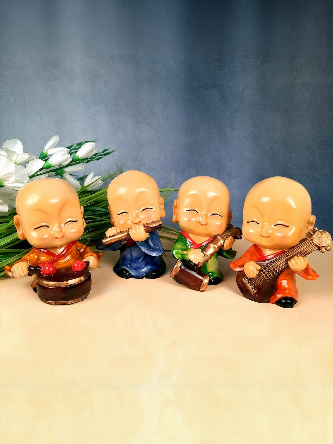 apka mart Pack o 4 Pcs Child Monk Statue Showpiece