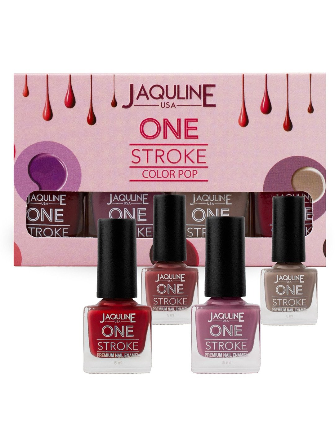 Jaquline USA Set Of 4 One Stroke Nail Paint - 5 ml Each