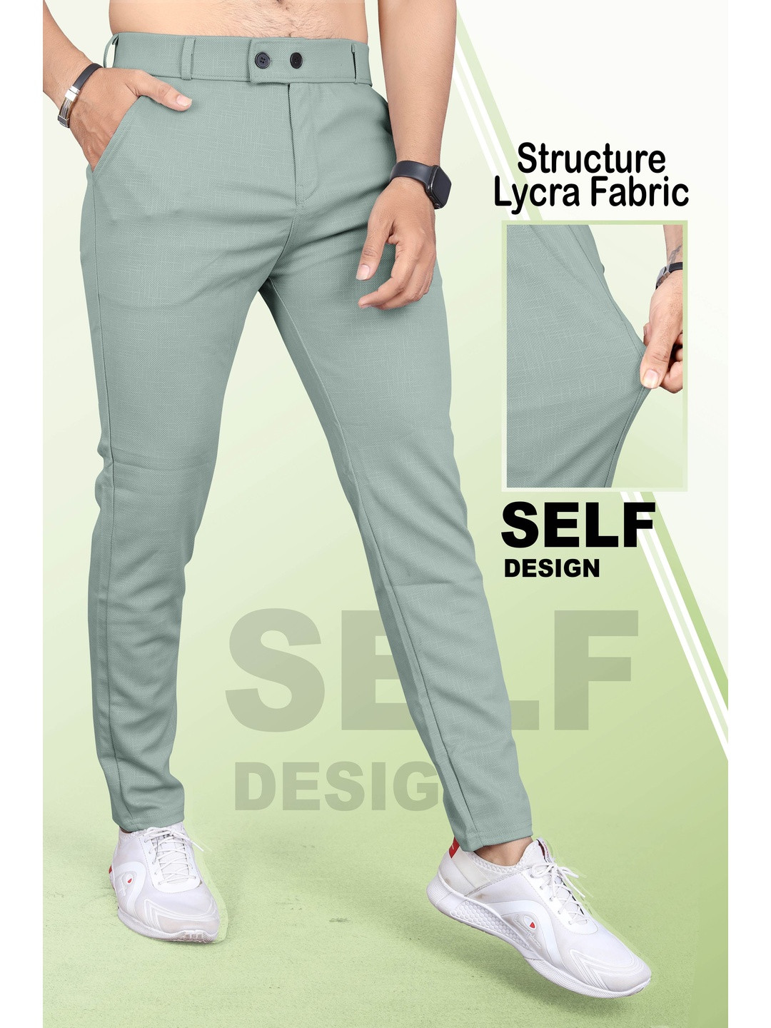 INDICLUB Men Checked Slim Fit Chinos