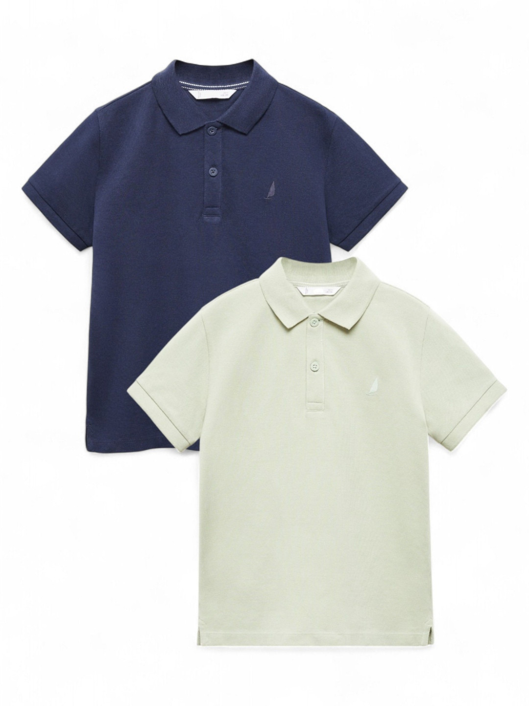 Alan Jones Boys Pack of 2 Solid Polo Collar T-shirts