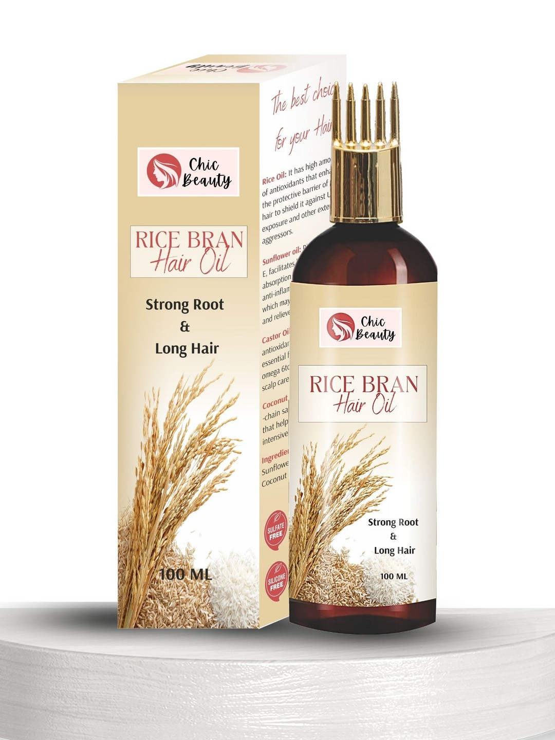 CHIC BEAUTY Rice Brand Hair Oil For Strong Root - 100 ml